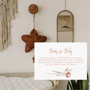 Boho Dried Foliage Terracotta Books for Baby White Enclosure Card