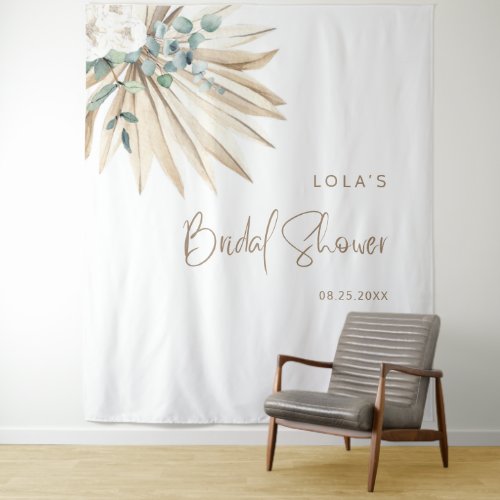 Boho Dried Palm Leaf Bouquet  Tapestry