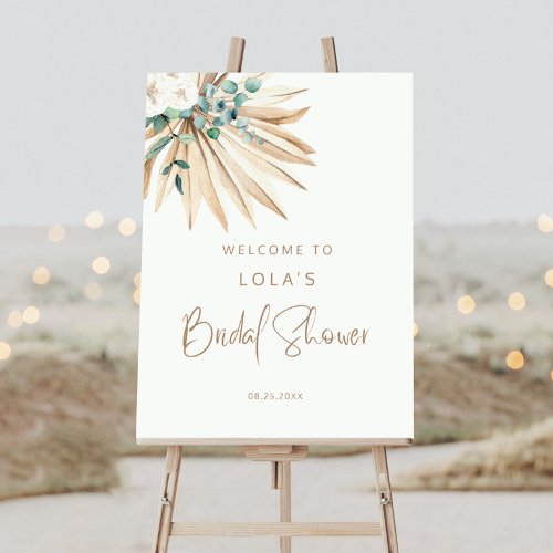 Boho Dried Palm Leaf Bouquet Welcome  Foam Board