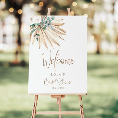 Boho Dried Palm Leaf Bouquet Welcome  Foam Board