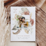 Boho Dried Palm Leaves and White Orchids Photo Save The Date