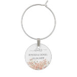 Boho Dried Watercolor Floral Wedding Wine Charm