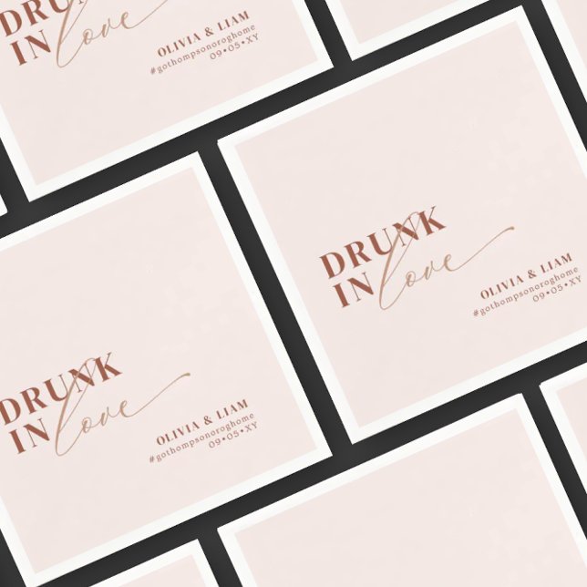 Boho Drunk In Love Blush Terracotta Wedding  Napkins (Creator Uploaded)