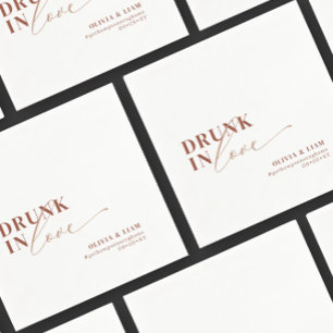 Boho Drunk In Love White Terracotta Wedding Napkins