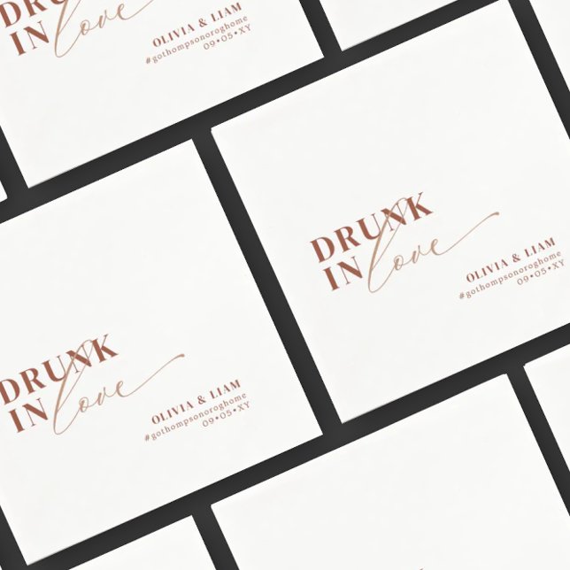 Boho Drunk In Love White Terracotta Wedding  Napkins (Creator Uploaded)