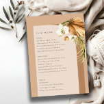 Boho Dry Palm Rust Floral Arch Wedding Menu Card<br><div class="desc">If you need any further customisation please feel free to message me on yellowfebstudio@gmail.com.</div>