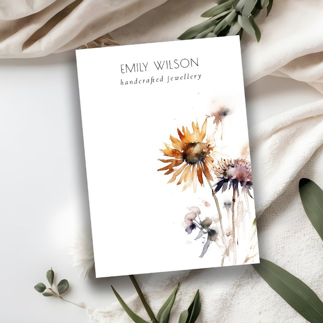Boho Dry Wildflower Blank Jewelry Display Template Business Card (Creator Uploaded)