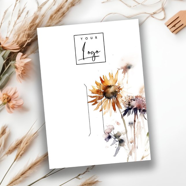 Boho Dry Wildflower Logo Hairpin Jewelry Display Business Card (Creator Uploaded)
