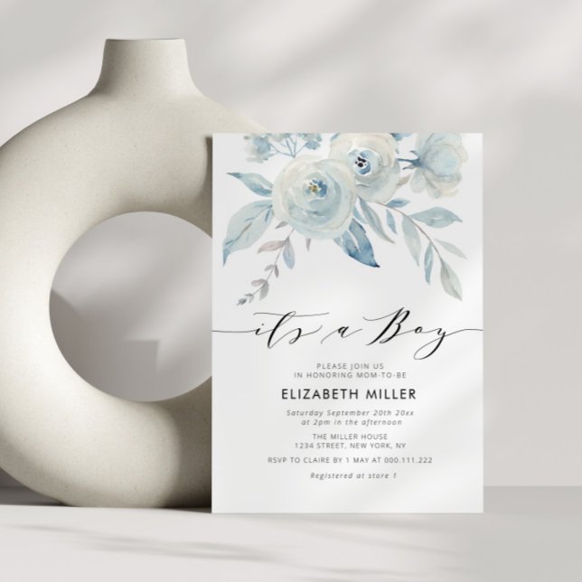 boho dusty blue baby shower invitation (Creator Uploaded)