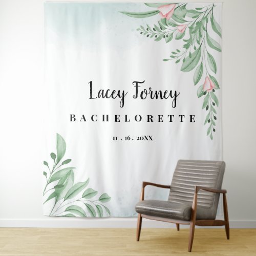  Boho Dusty Blue Bachelorette Party Photo Backdrop