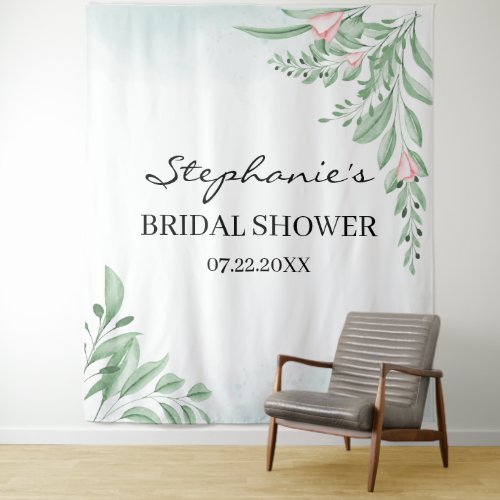 Boho Dusty Blue Bridal Shower Backdrop Photo Booth