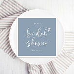 Boho Dusty Blue Bridal Shower Napkins<br><div class="desc">Boho Dusty Blue Bridal Shower Napkins</div>
