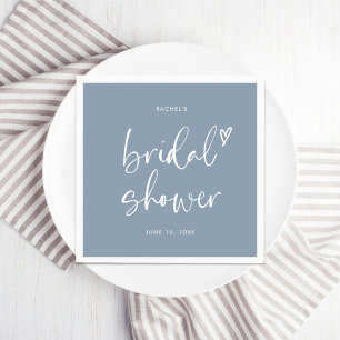 Boho Dusty Blue Bridal Shower Napkins