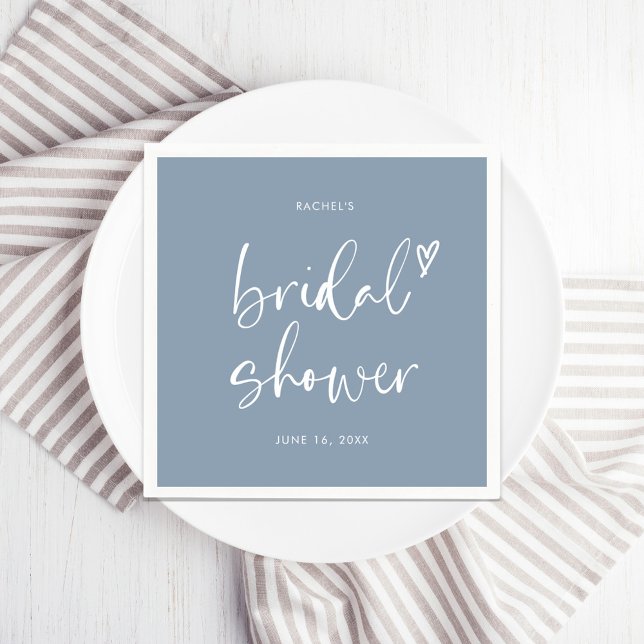 Boho Dusty Blue Bridal Shower Napkins (Creator Uploaded)