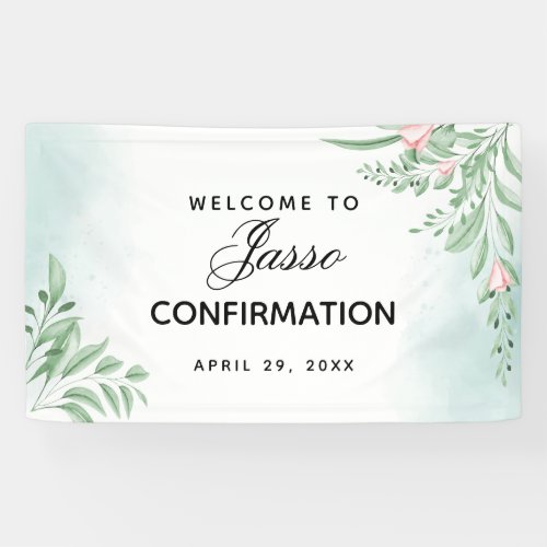 Boho Dusty Blue Eucalyptus Confirmation Banner