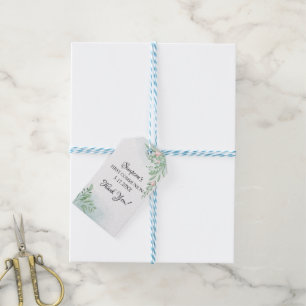 Boho Dusty Blue Eucalyptus Confirmation Favor Gift Tags