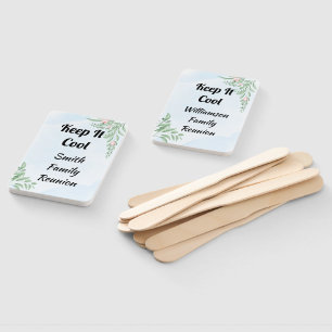 Boho Dusty Blue Eucalyptus Greenery Reunion Hand Fan