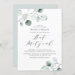 Boho Dusty Blue Eucalyptus Leaves Bat Mitzvah Invitation<br><div class="desc">Greenery bat mitzvah invitation featuring watercolor dusty blue eucalyptus leaves with a whimsical script. Personalize by adding your own details. This eucalyptus invitation is perfect for any bat mitzvah theme and season.</div>