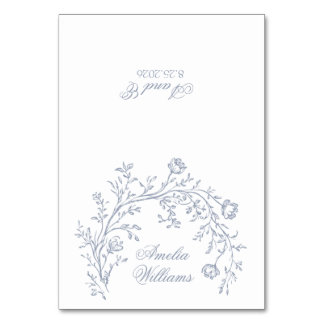 Boho Dusty Blue Floral Boho Wedding Place Cards