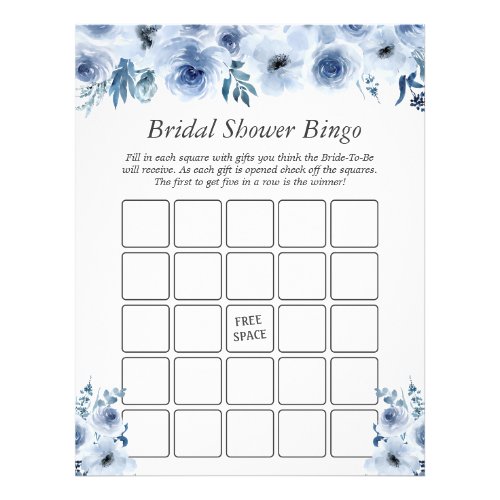 Boho Dusty Blue Floral Bridal Shower Bingo Game Flyer - Customize this "Bohemian Dusty Blue Floral Bridal Shower Bingo Game Flyer" to perfectly match your colors and theme. For further customization, please click the "customize further" link and use our design tool to modify this template. If you need help or matching items, please contact me.