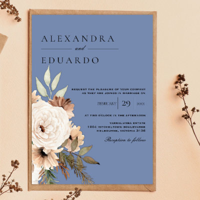Boho Dusty Blue Floral Wedding
