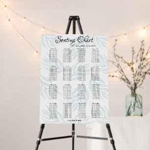 Boho Dusty Blue Foliage Wedding Seating Chart Foam Board