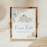 Boho Dusty Blue Pumpkin Baby Shower Diaper Raffle Poster<br><div class="desc">Make your event special with this Pumpkin Baby Shower with our cute and lovely printable Diaper Raffle Sign featuring adorable Boho Baby Shower theme. Download,  personalize,  and create lasting memories with this perfect touch for your joyous celebration!

BS821</div>