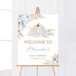 Boho Dusty Blue Pumpkin Baby Shower Welcome Poster<br><div class="desc">Make your event special with this Pumpkin Baby Shower with our cute and lovely printable Welcome Sign featuring adorable Boho Baby Shower theme. Download,  personalize,  and create lasting memories with this perfect touch for your joyous celebration!

BS821</div>
