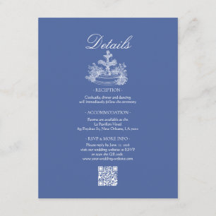 Boho Dusty Blue Wedding Detail Enclosure Card