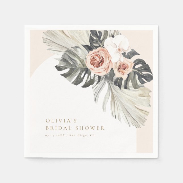 Boho Dusty Floral Arch Napkins (Front)