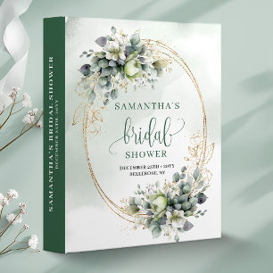 Boho Dusty Green Bridal Shower Ring Binder