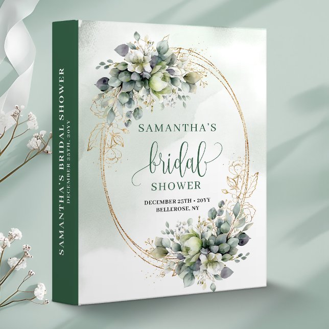 Boho Dusty Green Bridal Shower Ring Binder (Boho Dusty Green Bridal Shower Ring Binder)