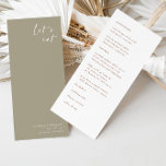 Boho Dusty Green Elegant Minimalist Wedding Menu<br><div class="desc">Design features an handwritten font and modern minimalist design. Designed to coordinate with for the «Pampas Grass» Wedding Invitation Collection. To change details,  click «Personalize». View the collection link on this page to see all of the matching items in this beautiful design or see the collection here: https://bit.ly/3oGWJGM</div>
