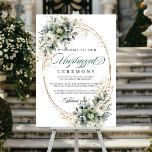Boho Dusty Green Unplugged Ceremony Poster