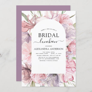 Boho Dusty Purple Bridal Shower Luncheon Invitation