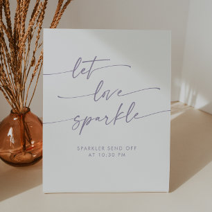 Boho Dusty Purple Sparkler Send Off Wedding Pedestal Sign