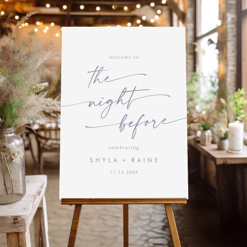 Boho Dusty Purple Welcome The Night Before Sign