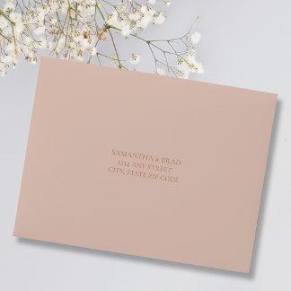 Boho Dusty Rose Basic RSVP Wedding Return Envelope