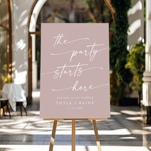 Boho Dusty Rose Pink Party Wedding Welcome Sign (Creator Uploaded)