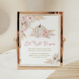 Boho Dusty Rose Pumpkin Late Night Diapers Poster