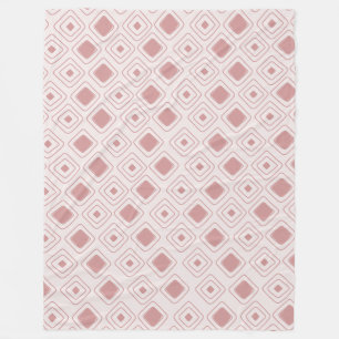 Boho Dusty Rose Tribal Geometric Aztec Pattern Fleece Blanket