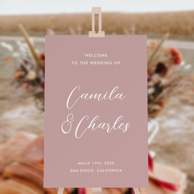 Boho Dusty Rose Wedding Welcome Sign (Creator Uploaded)