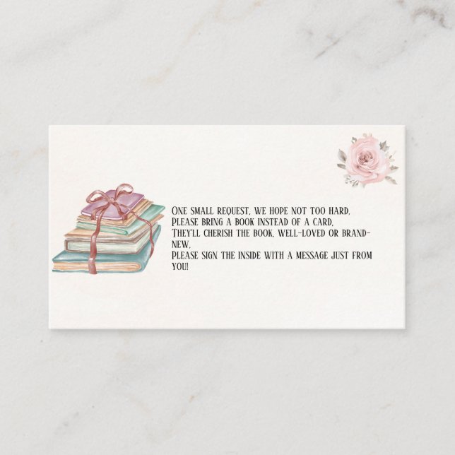 Boho Earth Pink Girl Books for The Baby  Enclosure Card (Front)