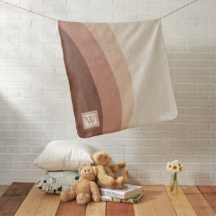 Boho Earth Tone Monogram Baby Blanket
