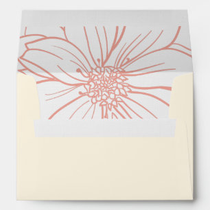 Boho earth tone vintage floral wedding envelope