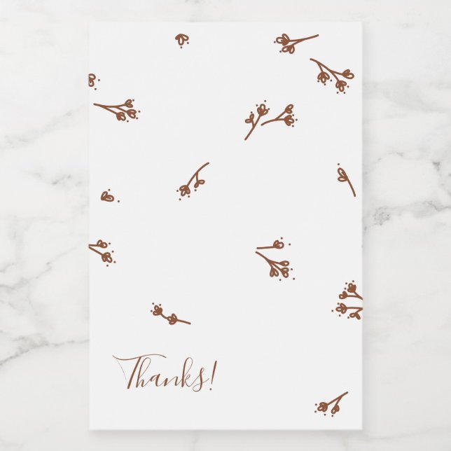 Boho Earthy Botanical Elegant Ivory Food Label (Single Label)