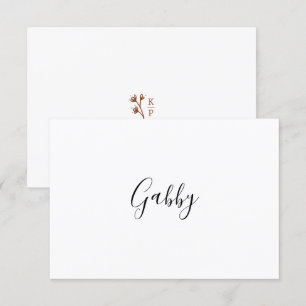 Boho Earthy Botanical Elegant Ivory Place Card