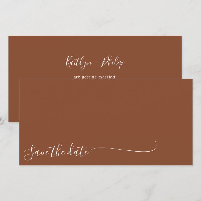 Boho Earthy Botanical Elegant Ivory Save The Date (Front/Back)