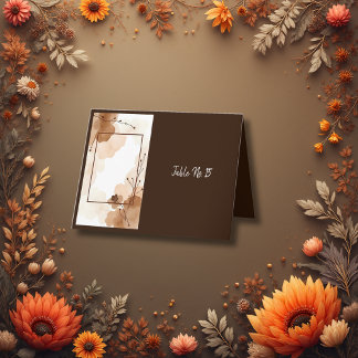 Boho Earthy Floral Accents table number card