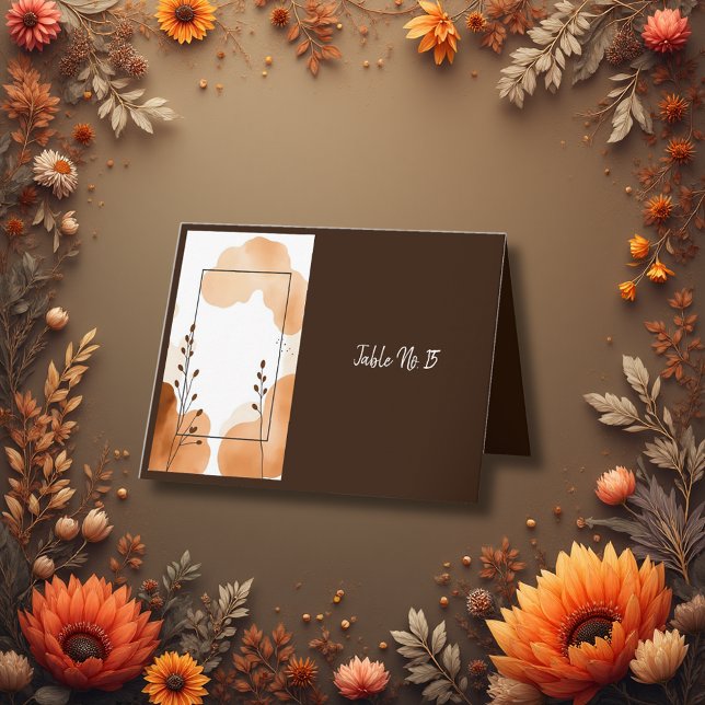 Boho Earthy Floral Accents table number card (Creator Uploaded)